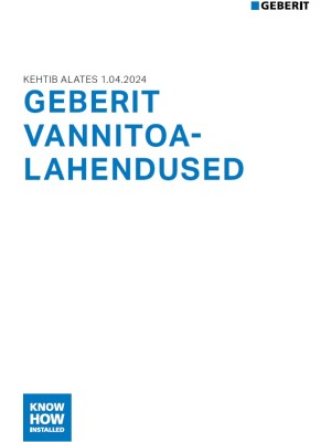 GEBERIT VANNITOALAHENDUSED GEBERIT VANNITOALAHENDUSED