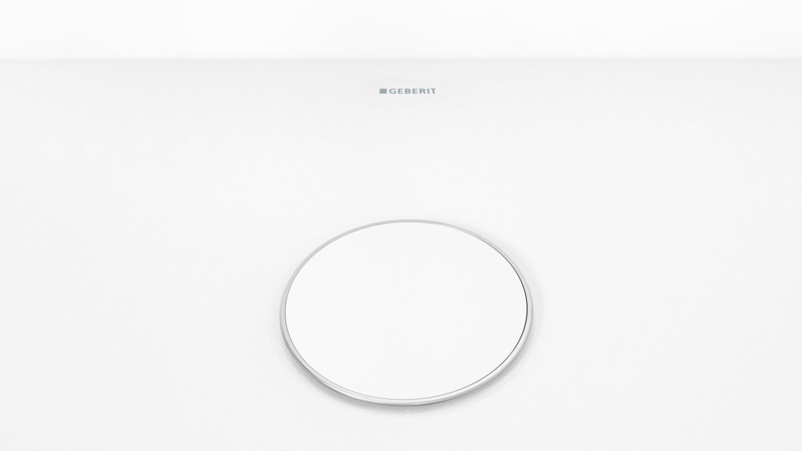 Valge äravoolu kate diskreetse kroomitud äärisega