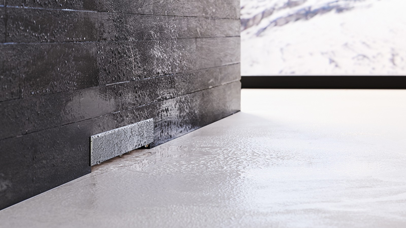 Geberiti seinaäravool tasapinnalisele dušile