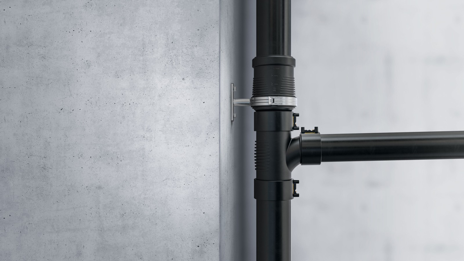 Sound insulation ribs on the Geberit Silent-db20 fittings Sound insulation ribs on the Geberit Silent-db20 fittings