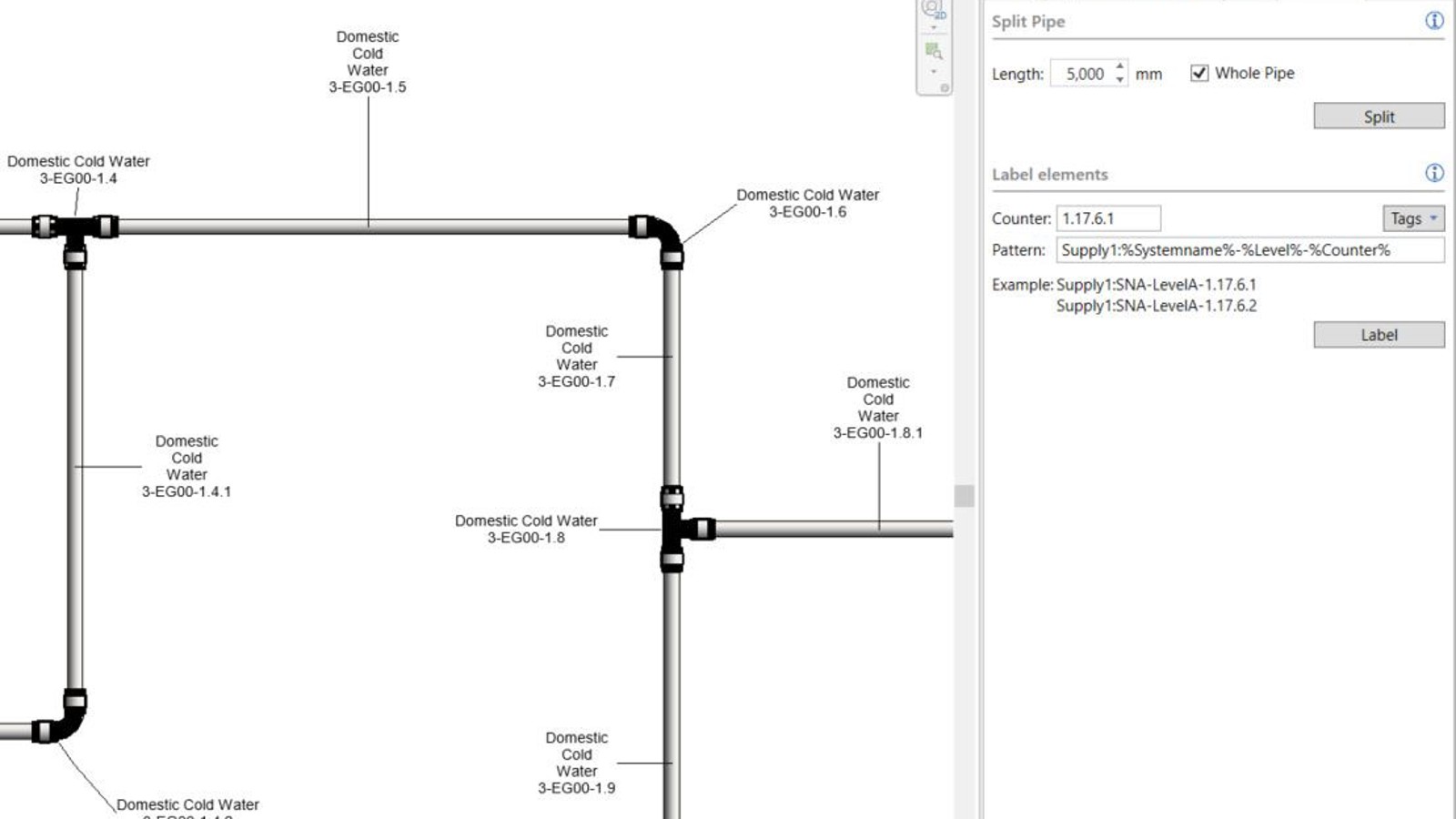 Toruosade nummerdamine Geberit BIM Plug-inis Toruosade nummerdamine Geberit BIM Plug-inis