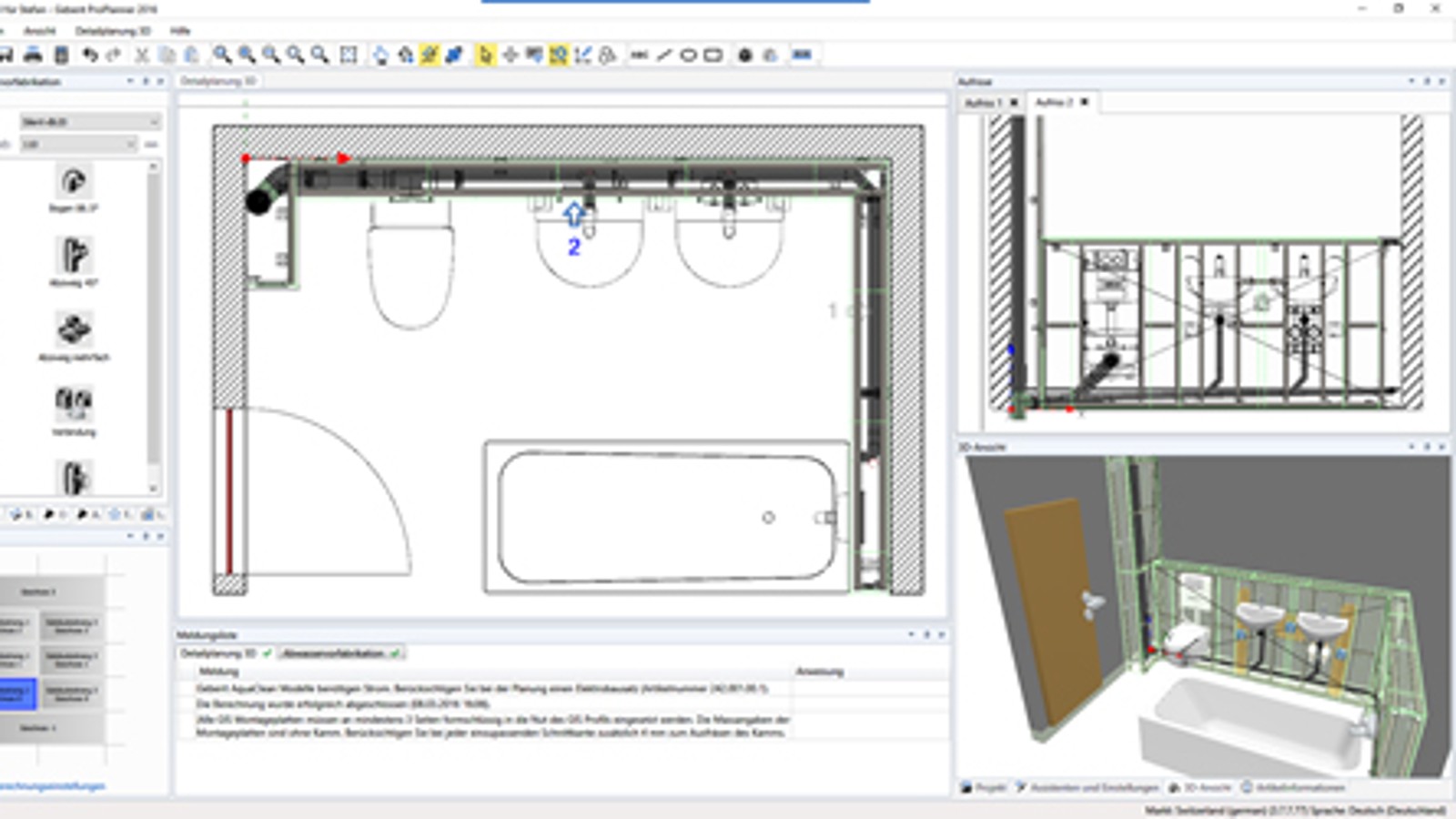 Kanalisatsiooni eelvalmistus Geberit ProPlanneris
