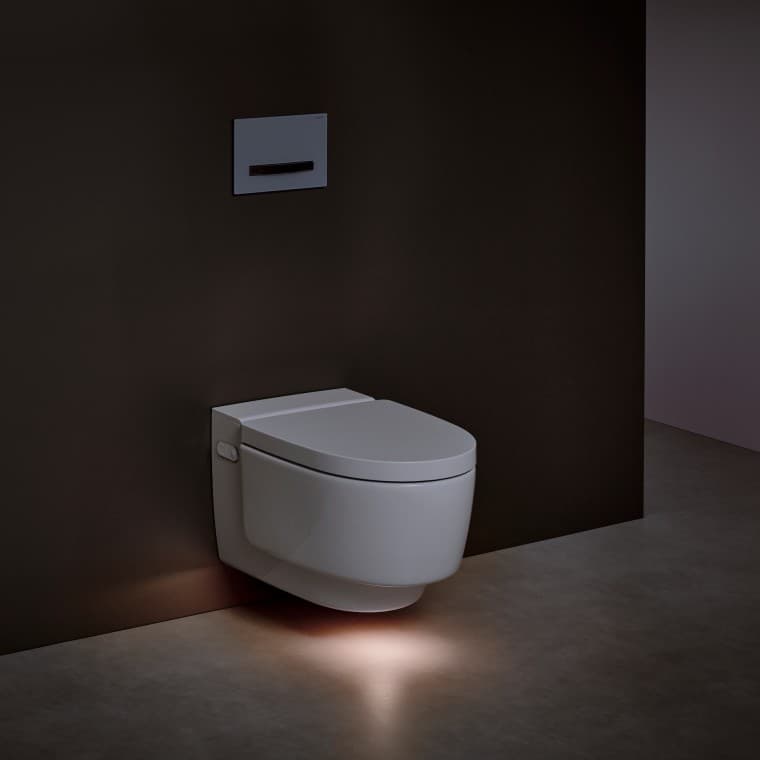 Geberit AquaClean Mera dušš-WC sisselülitatud orienteerumisvalgusega Geberit AquaClean Mera dušš-WC sisselülitatud orienteerumisvalgusega