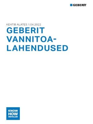 GEBERIT VANNITOALAHENDUSED GEBERIT VANNITOALAHENDUSED