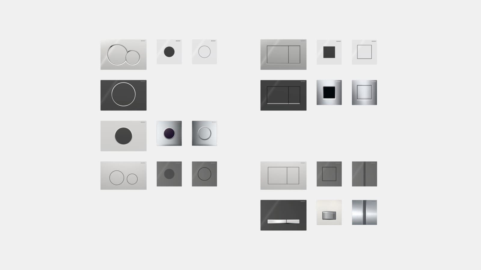 Geberiti täiturmehhanismi plaadid ja loputuslülitid ning katteplaadid Geberiti täiturmehhanismi plaadid ja loputuslülitid ning katteplaadid