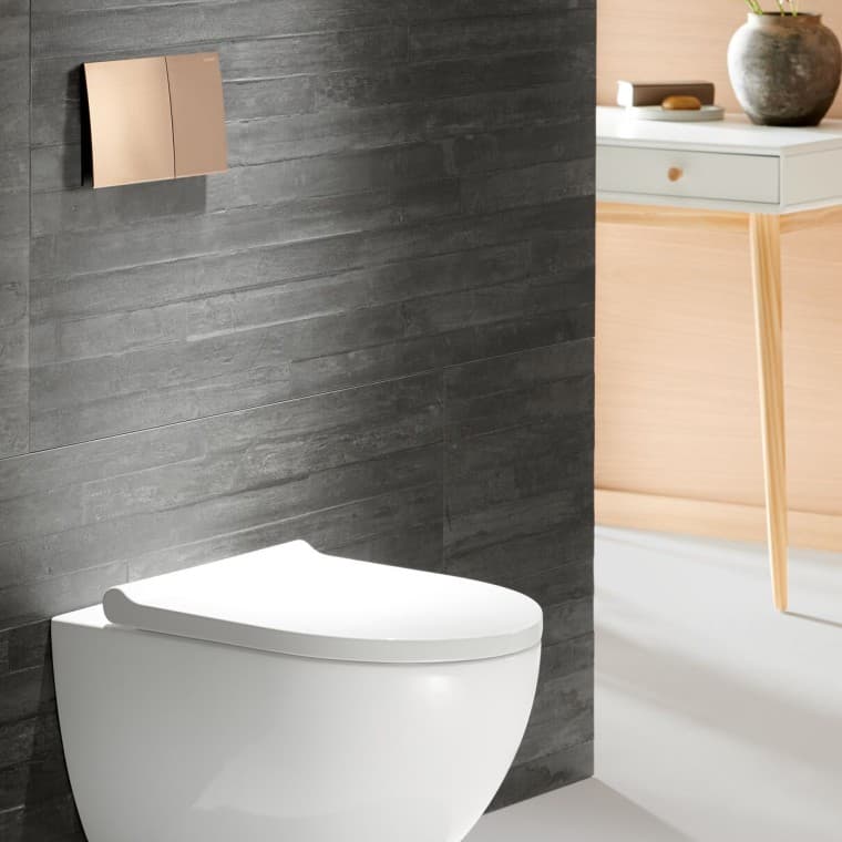 Geberit Acanto WC Sigma70 loputusplaadiga, roosa kuld Geberit Acanto WC Sigma70 loputusplaadiga, roosa kuld
