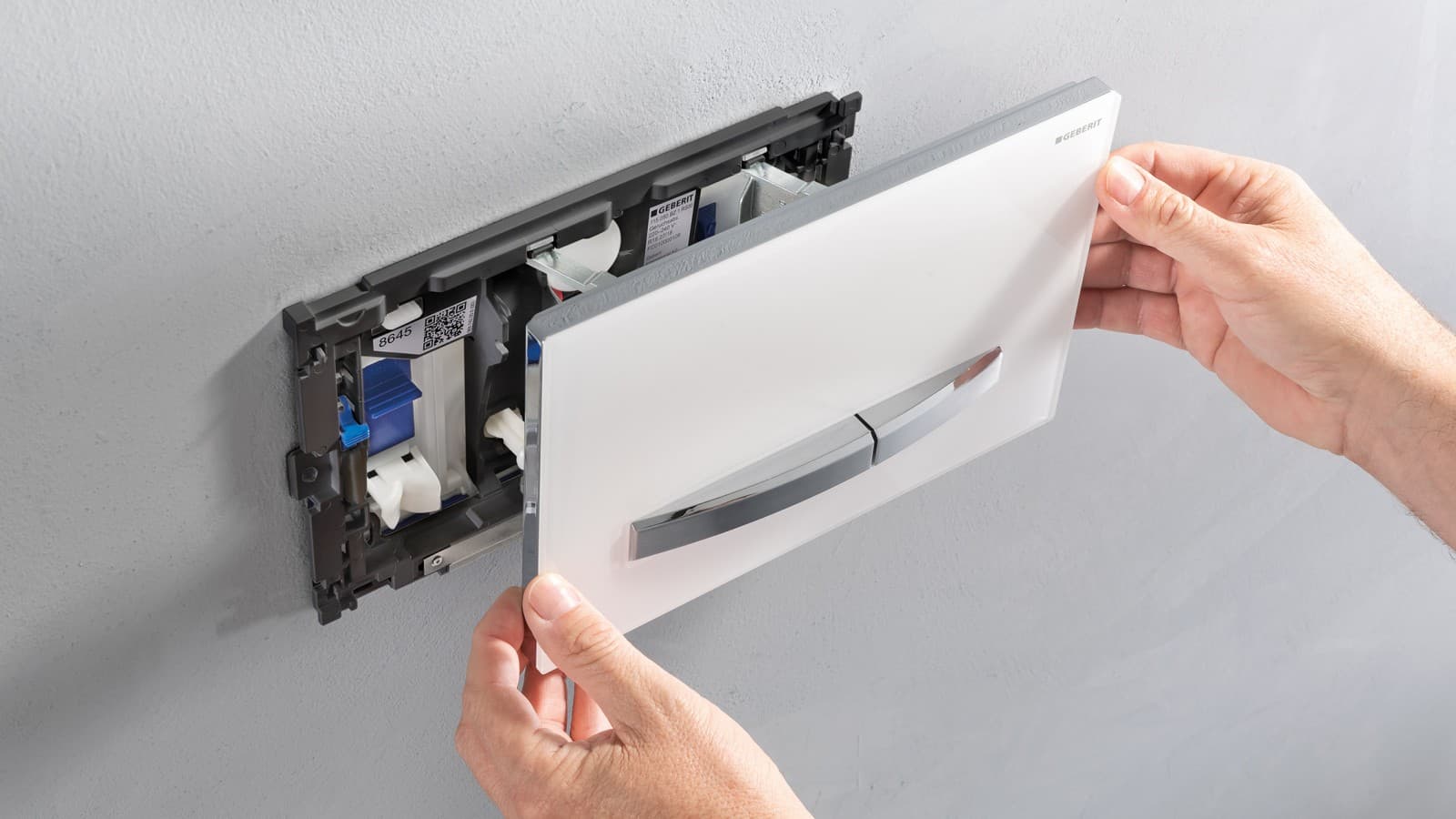 Geberit loputusplaat koos sisetükiga tsisterni ploki jaoks Geberit loputusplaat koos sisetükiga tsisterni ploki jaoks