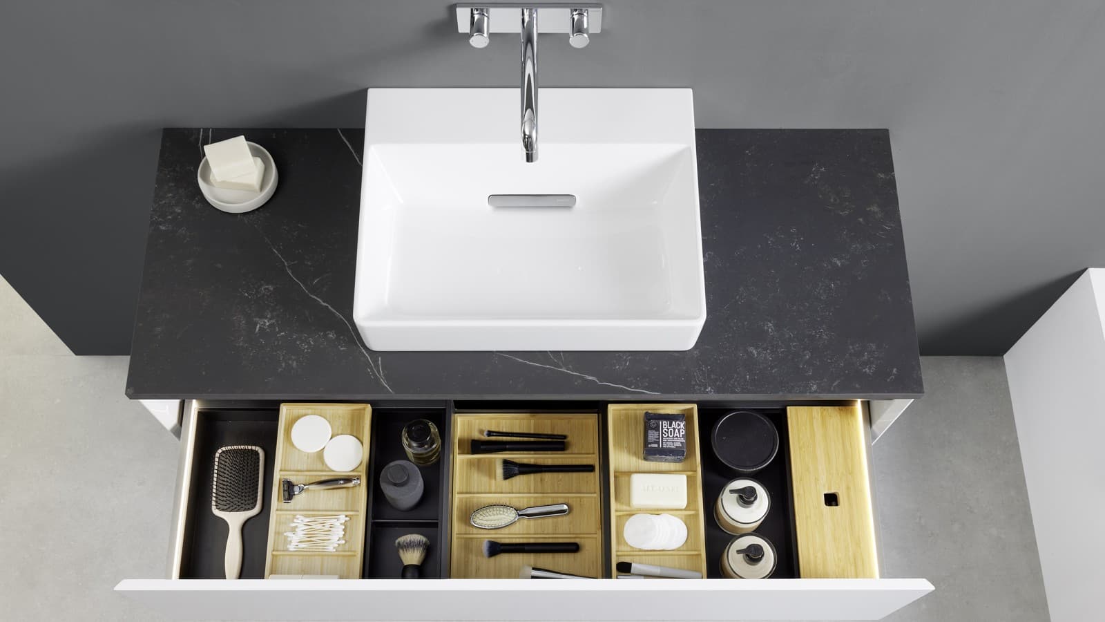 Geberit ONE valamu ja valamukapp ilma sifoonita Geberit ONE valamu ja valamukapp ilma sifoonita